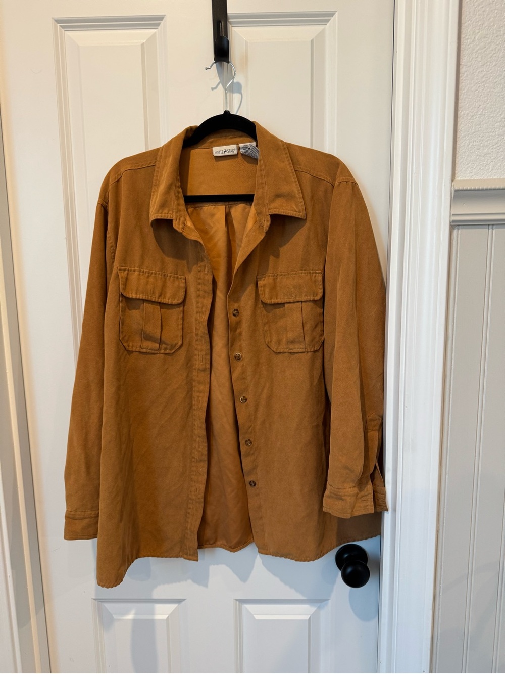 White Stag Faux Suede Shirt Jacket in Camel